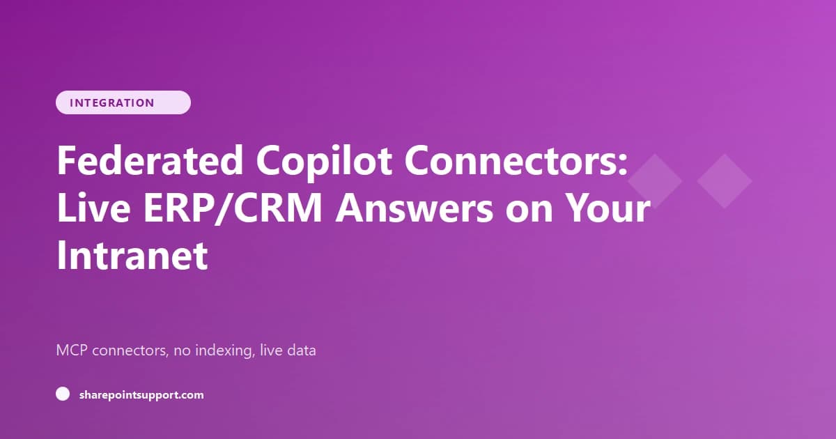 Federated Copilot Connectors: Live Intranet Data - Integration guide by SharePoint Support