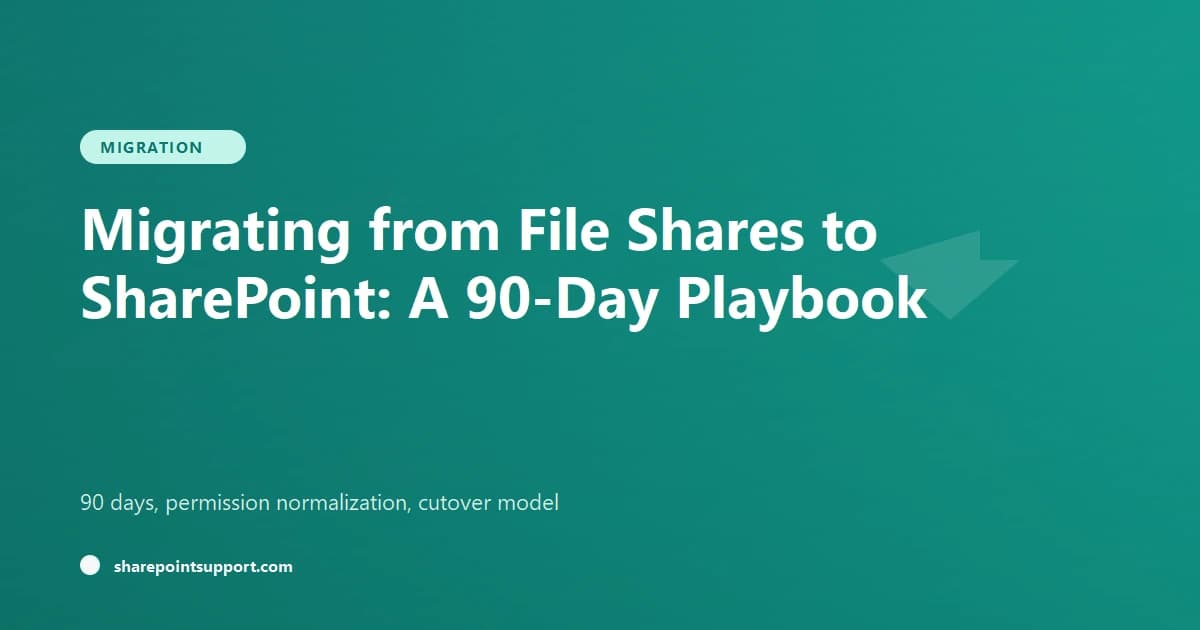 Migrating from File Shares to SharePoint: A 90-Day Playbook - Migration guide by SharePoint Support
