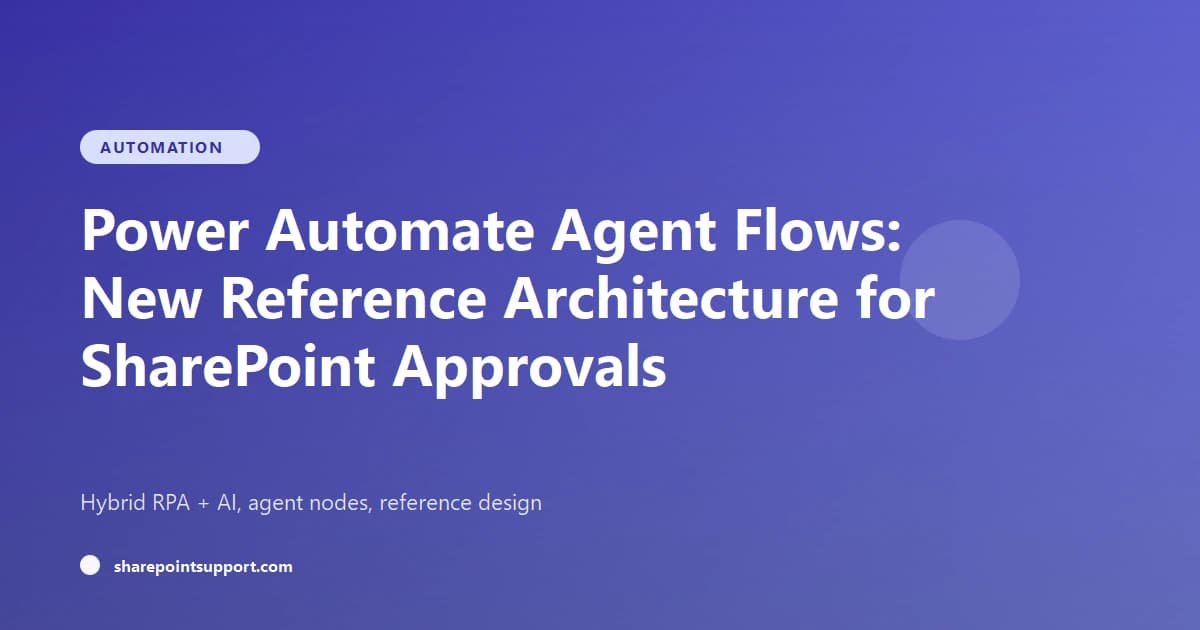 Power Automate Agent Flows for SharePoint Approvals - Automation guide by SharePoint Support