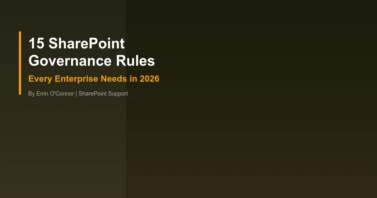 15 SharePoint Governance Rules Every Enterprise Needs in... - Governance guide by SharePoint Support
