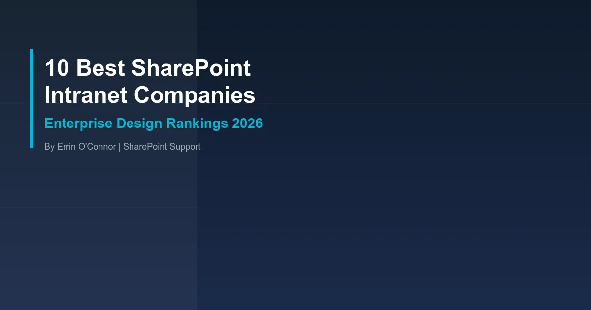 10 Best SharePoint Intranet Design Companies - Comparison guide by SharePoint Support