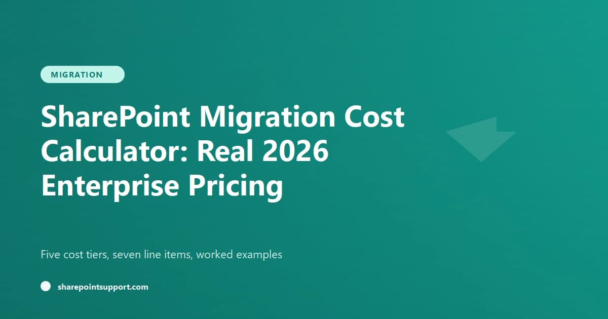 SharePoint Migration Cost Calculator: Real 2026 Enterprise Pricing - Migration guide by SharePoint Support