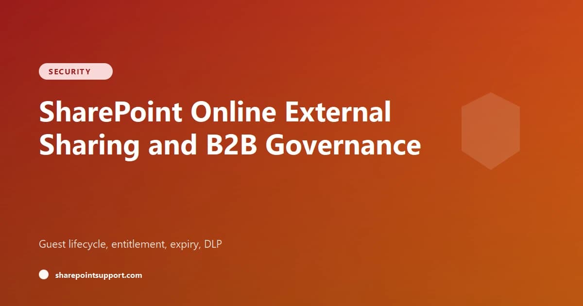 SharePoint Online External Sharing and B2B Governance in 2026 - Security guide by SharePoint Support
