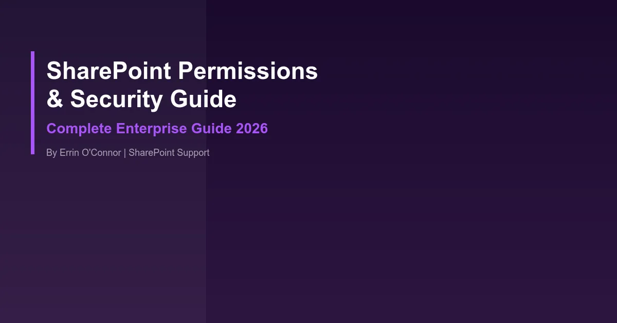 SharePoint Permissions & Security: The Complete Enterprise Guide for 2026 - Security guide by SharePoint Support