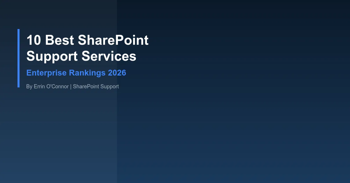 10 Best SharePoint Support Services for Enterprise in 2026 - Comparison guide by SharePoint Support