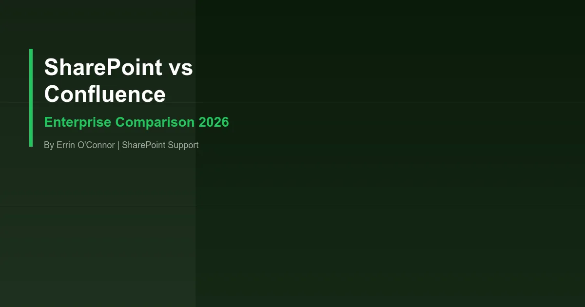 SharePoint vs Confluence for Enterprise in 2026: The Comparison Nobody Gets Right - Comparison guide by SharePoint Support