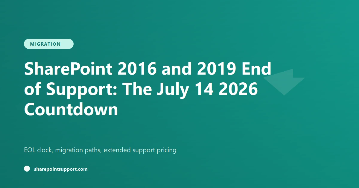 SharePoint 2016 and 2019 End of Support: The July 14, 2026 Countdown