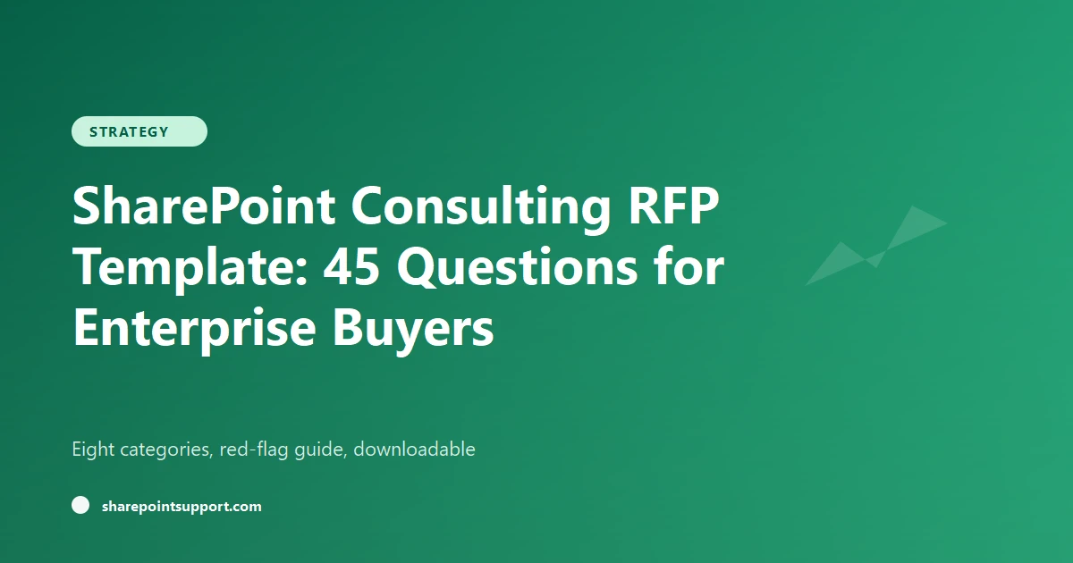 SharePoint Consulting RFP: 45-Question Template