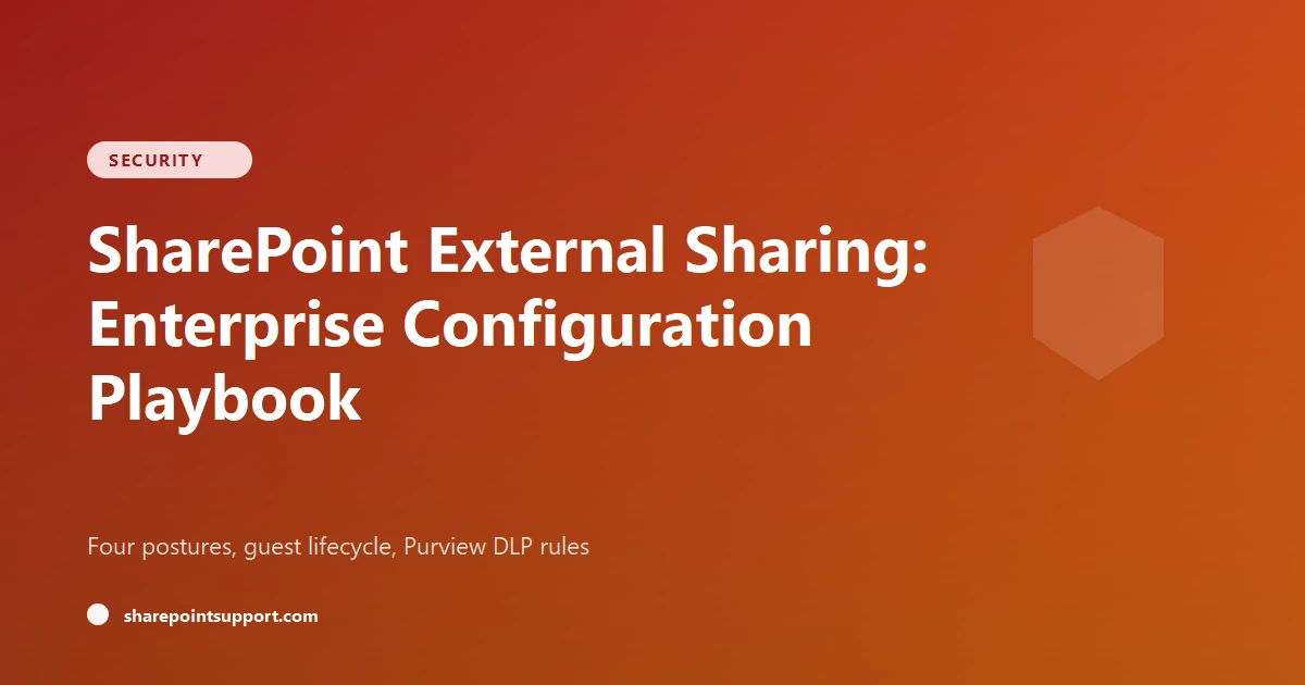 SharePoint External Sharing: Enterprise Configuration Playbook