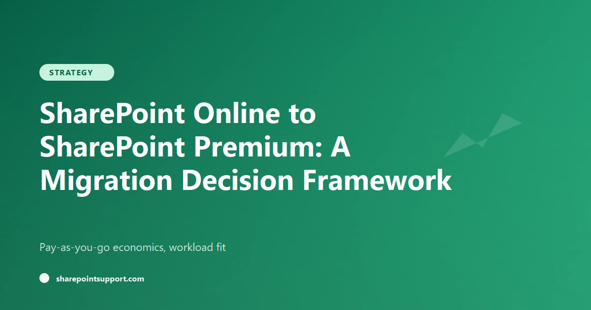 SharePoint Online to Premium: Migration Framework