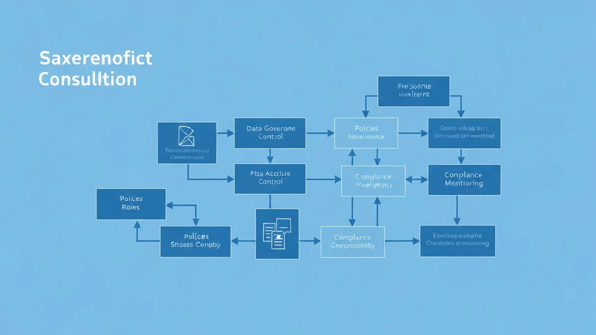 Enterprise governance framework showing policy hierarchy, compliance controls, permission model, and audit trail for SharePoint Online